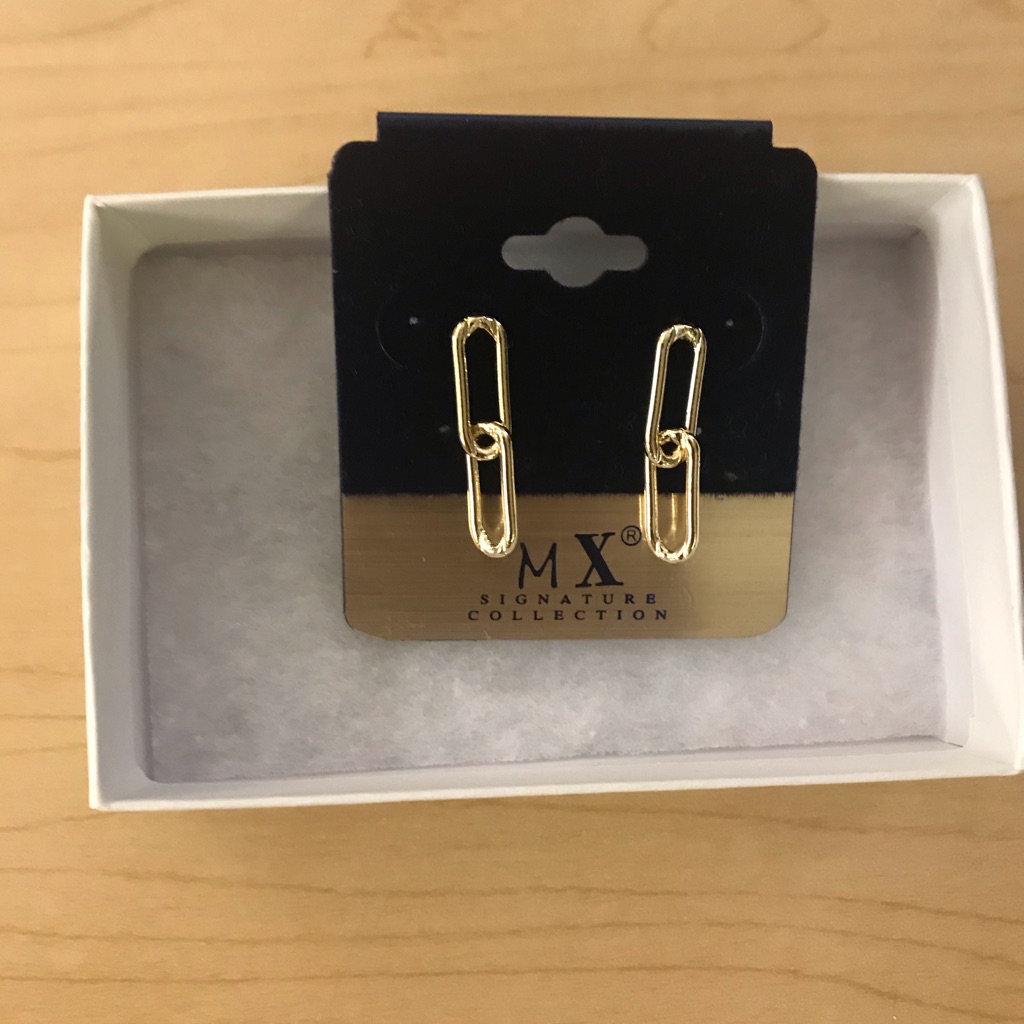 Gold Tone Link Chain Post Earrings 1 Hour Sale